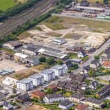 Luftbild, Baustelle und Neubau von Wohnungen an der Annabergstraße, ehemaliges Firmengelände Klostermann Haltern-Stadt