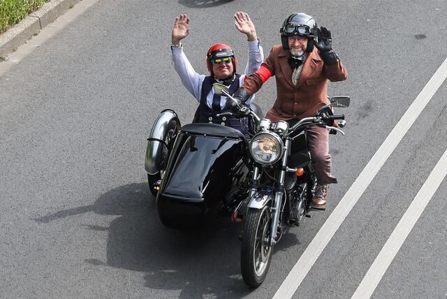 Viele Motorradfahrer waren in Dortmund unterwegs. Auffällig: die feine Kleidung.