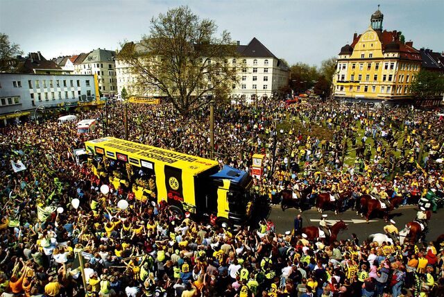 Die Umrundung des Borsigplatzes bei der Meisterfeier soll wieder ein Höhepunkt beim BVB-Meisterkorso sein.