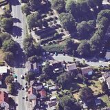 Luftbild von der Marienstraße und dem Parkplatz des Friedhofs