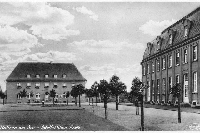 Blick auf das alte Sparkassengebäude in Haltern