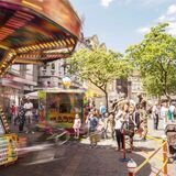 Die Tiöns-Kirmes in der Hertener Innenstadt.