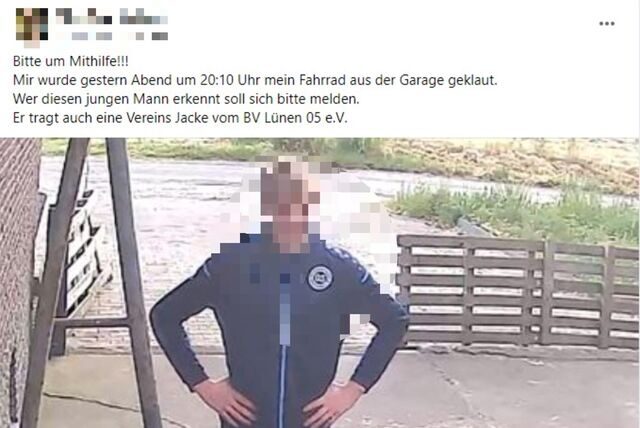 In Waltrop wurde ein Fahrrad aus einer Garage entwendet. Der Bestohlene hat den mutmaßlichen Verdächtigen auf seiner Überwachungskamera und hat die Bilder bei Facebook gepostet. Er trägt die Jacke eines Lüner Sportvereins.