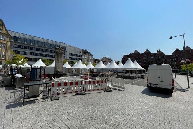 Der Aufbau am Ckü-Auftakttag wird sich von dem von Montag (Foto) und dem von den weiteren Festival-Tagen unterscheiden. Bei der White Night gibt es kaum Sitzplätze, dafür aber eine Zugangsregelung.