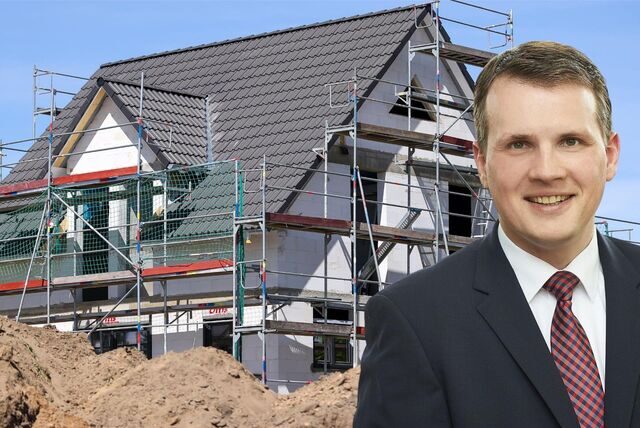 Die Baustelle eines Einfamilienhauses, Bürgermeister Tobias Stockhoff