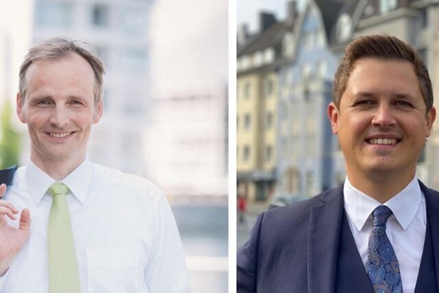 Die Dortmunder Makler Prof. Dr. Raphael Spieker (l.) und Marvin Mikosch erleben in der Stadt fallende Immobilienpreise.