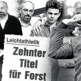 Die Stadt Castrop-Rauxel zeichnete Josef Forst im Jahr 1990 aus: Kurt Lüthje (Foto l.), Vorsitzender des Stadtsportverband mit Josef Forst und seinem Sohn Alexander (Foto M.).