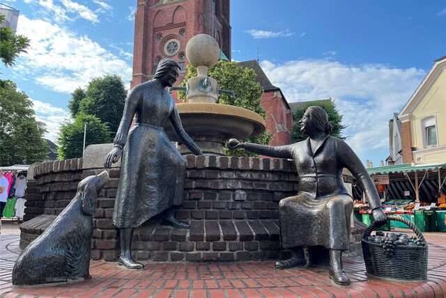 Der Marktbrunnen auf dem Alten Markt in Halterns Innenstadt