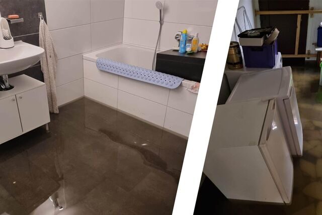 Keller in vielen Häusern in Castrop-Rauxel liefen voll. Bei Familie Jug in Ickern stand ein vor zwei Jahren erst saniertes Badezimmer Ende Juni 2023 unter Wasser.