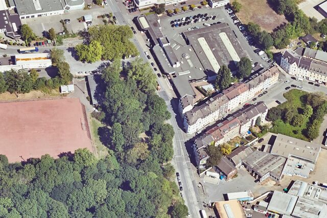 Luftbildaufnahme der Jakobstraße in Dortmund-Eving.