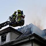 Einsatzkräfte der Feuerwehr Oer-Erkenschick bei einem Einsatz am Berliner Platz