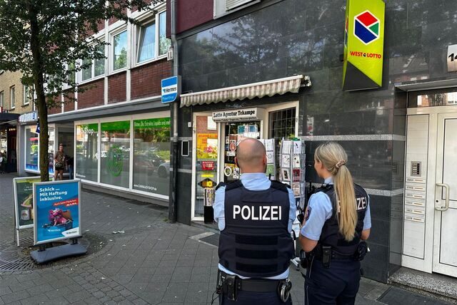 Diese Lotto-Annahmestelle an der Borkener Straße in Dorsten ist am Dienstagnachmittag überfallen worden.