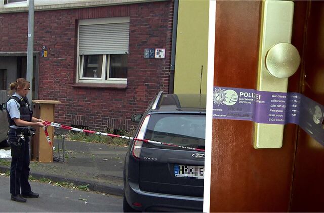 In einer Wohnung an der Scheffelstraße wurde eine 44-Jährige am Dienstagabend Opfer einer Messerattacke. Ihr Mann soll der Täter sein. Nach dem Polizei-Einsatz wurde die Wohnungstür versiegelt.