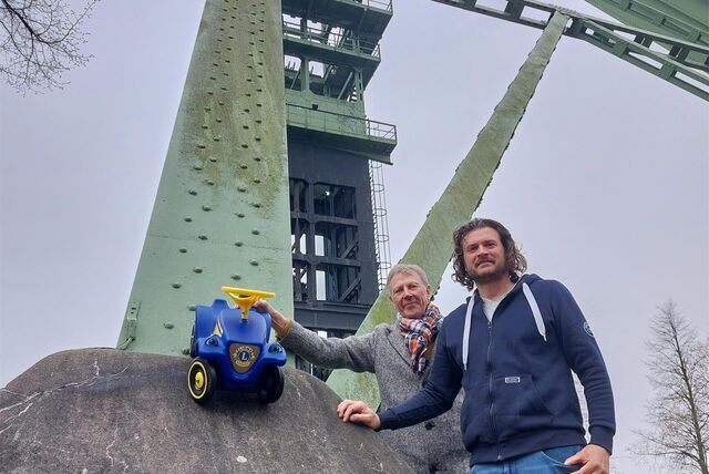 Rudolf Quellenberg und Activitybeauftragter Jörn Leder vom Lions-Club wollten beim Charity-Lauf im August 2023 auch ein Bobbycar-Rennen anbieten. Doch die Veranstaltung ist nun abgesagt.
