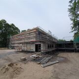 Die Baustelle der neuen Turnhalle