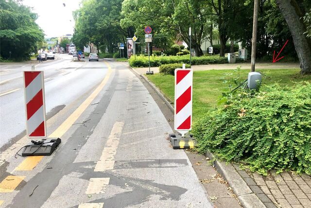 Beschädigte Zählstation an der Mühlenstraße in Recklingahausen