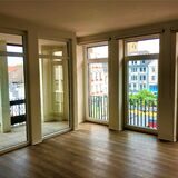 Blick aus einer Markt-Quartier-Wohnung auf den Altstadtmarkt in Recklinghausen