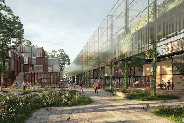 Animation: Eine elegante Markthalle im historischen Ambiente der ehemaligen Knauf-Interfer-Halle