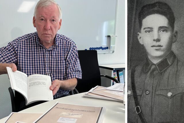 Ortwin Bickhove-Swiderski (l.) hat viele Jahre zum Leben des Sythener „Blutzeugen“ Bernard Gerwert geforscht.