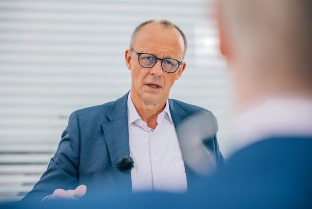 CDU-Vorsitzender Friedrich Merz im ZDF-Sommerinterview mit Theo Koll.