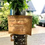 Pappschild an einem Baum am Lohweg in Recklinghausen