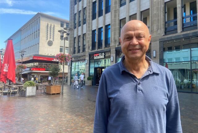 Joachim Klinkert auf dem Altstadtmarkt in Recklinghausen