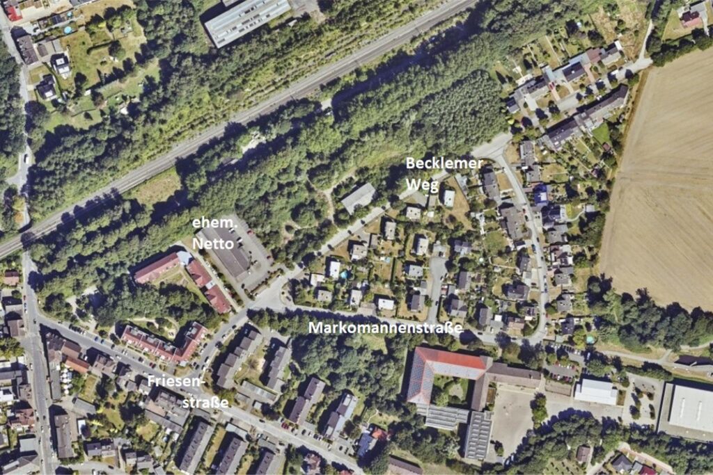 Luftbild vom Becklemer Weg Luftbild vom Becklemer Weg