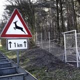 Der bereits errichtete Wildschutzzaun am Bossendorfer Damm