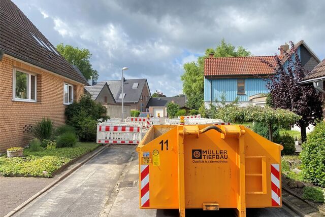 Eine Baustelle auf der Westpreußenstraße in Datteln.