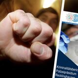 Eine Bildmontage: links im Bild eine Faust, rechts das Deckblatt des Kriminalitätsberichts der Polizei Recklinghausen.