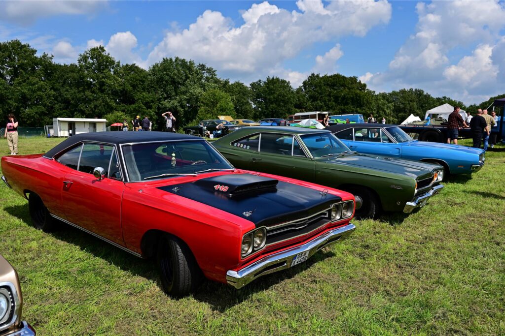 Die Mopar Nationals 2023, Deutschlands größtes Treffen für Dodge, Plymouth und Chrysler Fahrzeuge bis Baujahr 1979 finden an diesem Wochenende am Bikertreff Vogel in Marl statt.