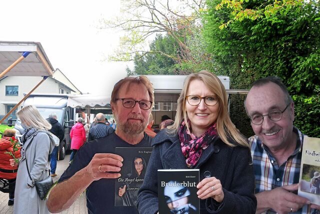 Auf dem Oerer Dorfmarkt lesen die Autoren Eric Eaglestone, Britt Glaser und Volker Kosznitzki.