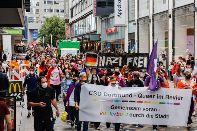 Der Demozug aus dem Jahr 2021 mitten in der Innenstadt von Dortmund
