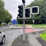 Die defekte Ampelanlage auf der Hertener Straße in Recklinghausen