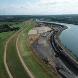 Blick auf die Deichbaustelle in Haltern-Lippramsdorf