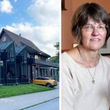 Die Montage zeigt die Stadtmühle mit der vorderen Außenansicht und Henrike Weeser von den Halterner Bergknappen.