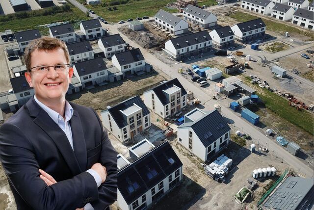 Luftbild vom Beerenbruch-Viertel und Experte Maximilian Schwalm.