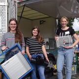 Drei Geografiestudentinnen von der Uni Bonn informierten am Stand des „Hochwasser Kompetenz Centrums“ über das RisikopotenZial und Abwehrmaßnahmen bei Wasserschäden.