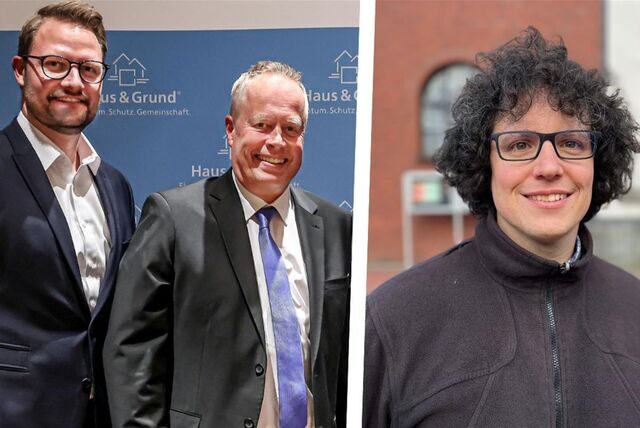 Uneins: Dennis Soldmann und Thomas Bach von Haus und Grund haben andere Auffassungen über die Bezahlbarkeit von Wohnraum in Dortmund als Markus Roeser vom Mieterverein.