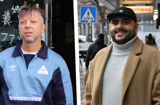 Oliver Scott, Inhaber des Skateshops Club Mumbai Palais, und Nima Khalili, der Chef der CU Bar, blicken unterschiedlich auf die Pläne der Stadt für den Platz von Amiens