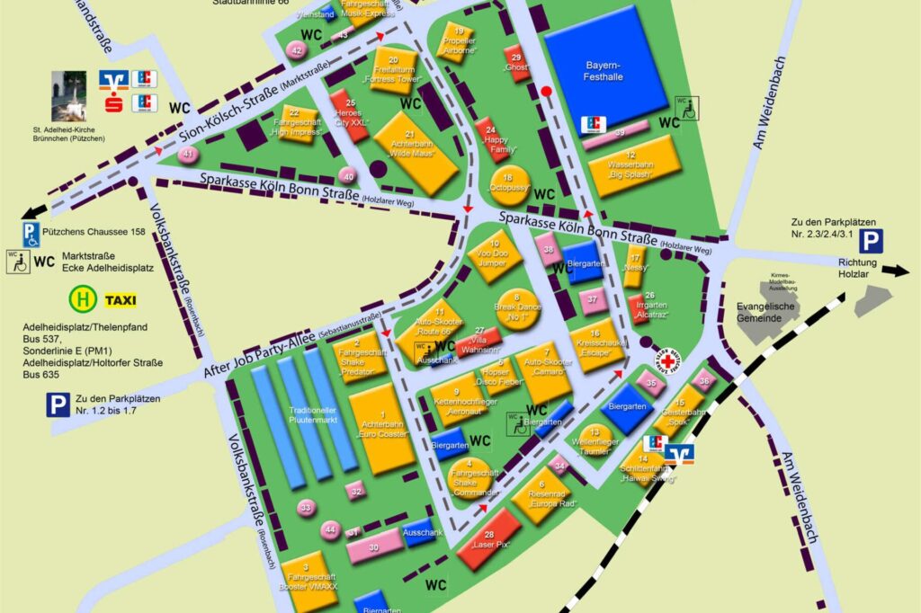 Der Plan für Pützchens Markt 2023 in Bonn. Der Plan für Pützchens Markt 2023 in Bonn.