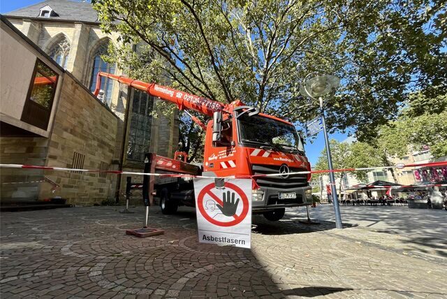 Abgesperrter Bereich an der Marienkirche in Dortmunds City: Am Freitagnachmittag (8.9.) war ein Bereich an der Kleppingstraße betroffen.