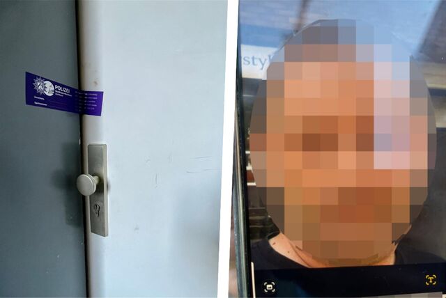 Die Tür zu der Wohnung, in der die Frau getötet wurde, ist von der Polizei versiegelt worden.