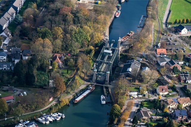 Das Alten Schiffshebewerk Henrichenburg aus der Luft.