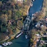 Das Alten Schiffshebewerk Henrichenburg aus der Luft.