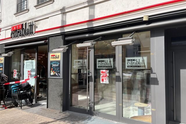 Das Café Extrablatt von außen