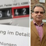 Eine Gas-Zähler, eine Gasrechnung und Wolfgang Quallo