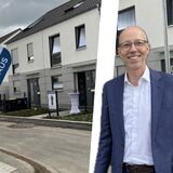 Martin Dornieden kam zur Eröffnung des Musterhauses im Beerenbruchviertel, dem großen Dornieden-Baugebiet in Castrop-Rauxel (Montage).