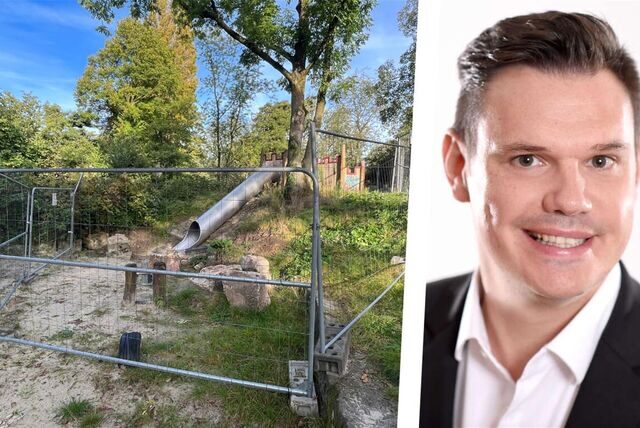 Stadtsprecher Christoph Winkel erklärt, warum der Ritterspielplatz in Dorsten immer noch teilweise gesperrt ist.