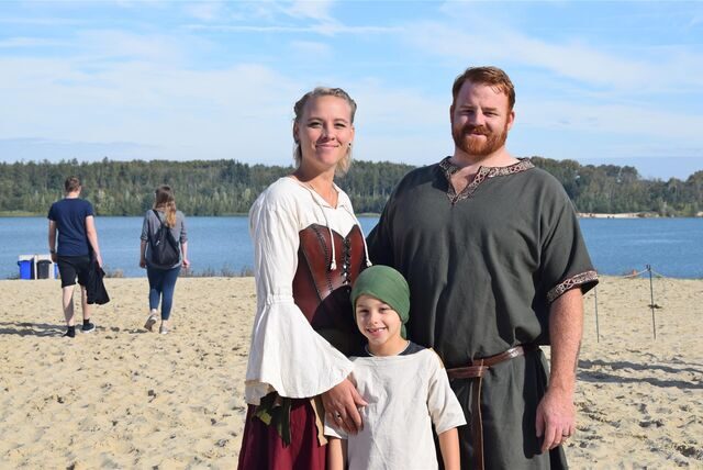 Familie Heinemann ist aus Iserlohn angereist, um bei der SEErenade am Silbersee II in Haltern dabei zu sein.